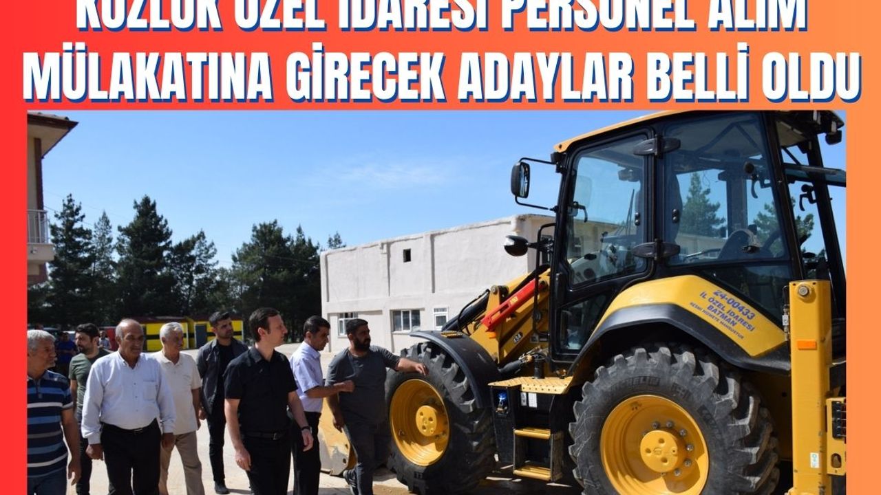 Kozluk Özel İdaresi Personel Alım Mülakatına Girecek Adaylar Belli Oldu
